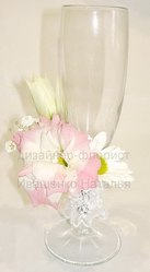 Свадебные бокалы оформление цветами